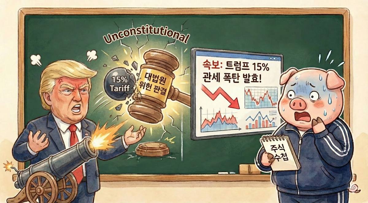 [미국주식/Macro] 트럼프 관세 위헌 판결 벼락! 환불 대란과 15% 시한부 관세, 우리의 생존 전략은?
