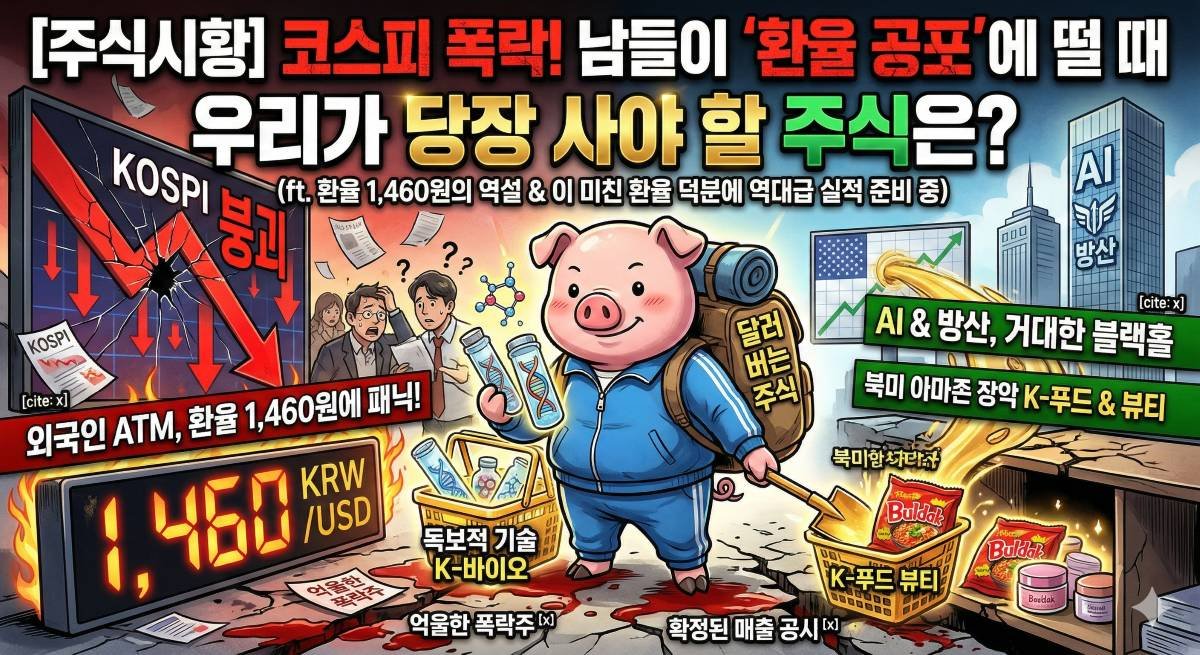 [주식시황] 코스피 폭락, 남들이 '환율 공포'에 떨 때 우리가 당장 사야 할 주식은?